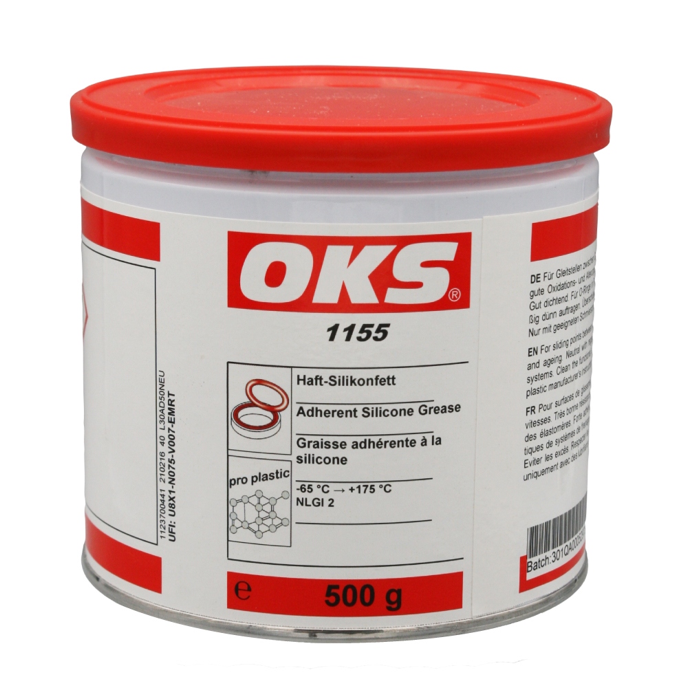 pics/OKS/E.I.S. Copyright/Tin/1155/oks-1155-adherent-silicone-grease-500g-tin-001.jpg